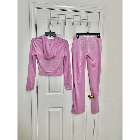 Juicy Couture Size XS Bling Velour Tracksuits Floral Bloom Pink Y2K NWT Rare - Picture 1 of 7